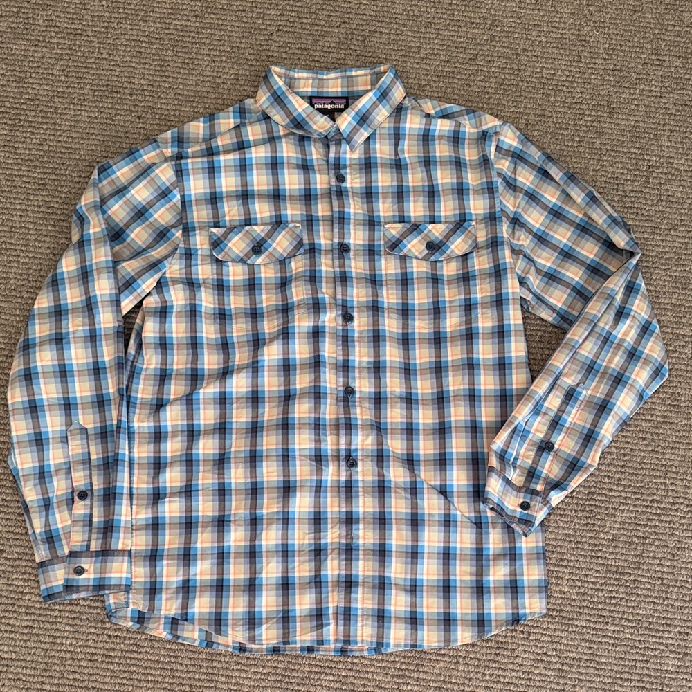 Patagonia Men's Multicolor Plaid Button Down Shirt, Size M